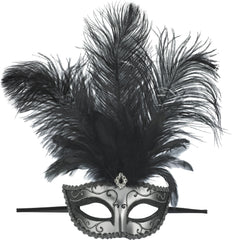 Silver Feather Dominance Masquerade Party Mask