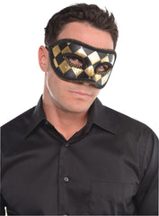 DC Birds of Prey Harlequin Masquerade Mask, Black/Gold, One Size