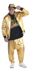 Adult Hip Hop Track Jacket, Gold, One Size, Wearable Costume Accessory