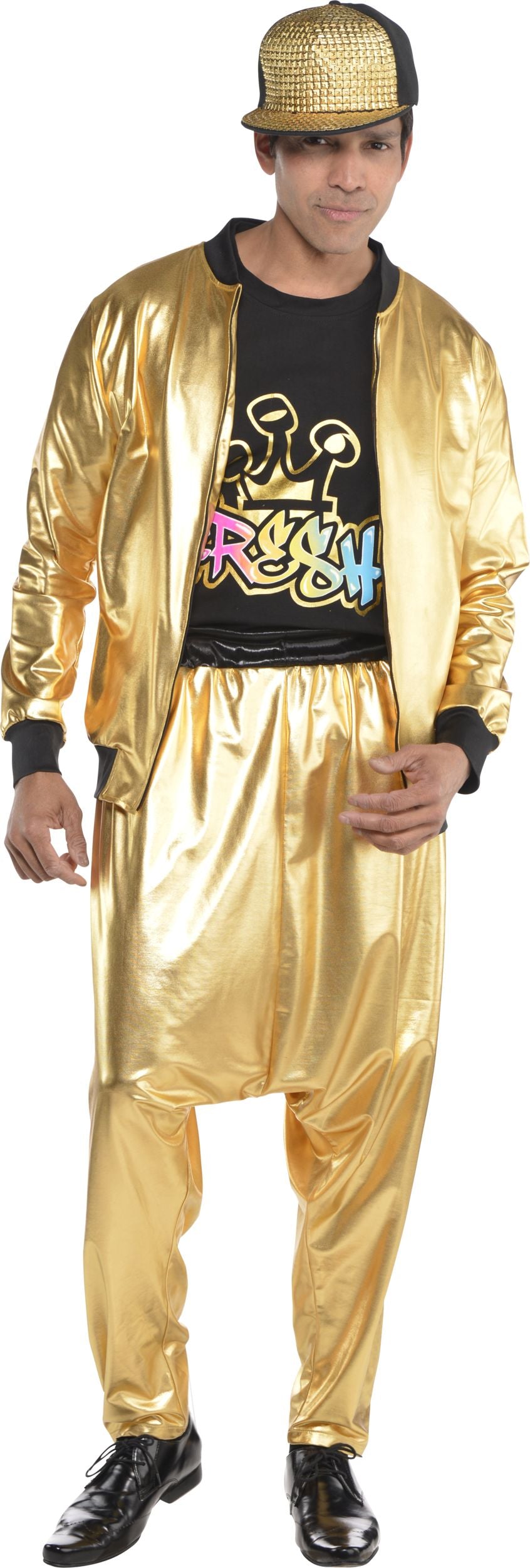 Adult Hip Hop Track Jacket, Gold, One Size, Wearable Costume Accessory
