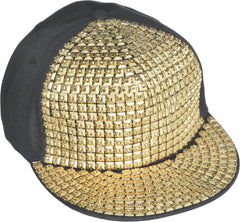 Studded Hip Hop Baseball Hat, Black/Gold, One Size