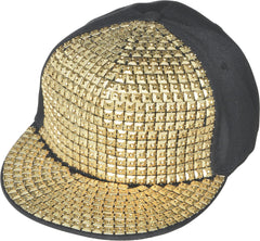 Studded Hip Hop Baseball Hat, Black/Gold, One Size