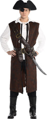 Pirate Bandolier Leather Belt, Brown, One Size, Wearable Costume Accessory