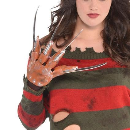 Women's Freddy Krueger Dress, Hat, & Gloves Costume