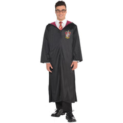 Adult Harry Potter Gryffindor Robe with Crest & Hood, Red/Black, One Size