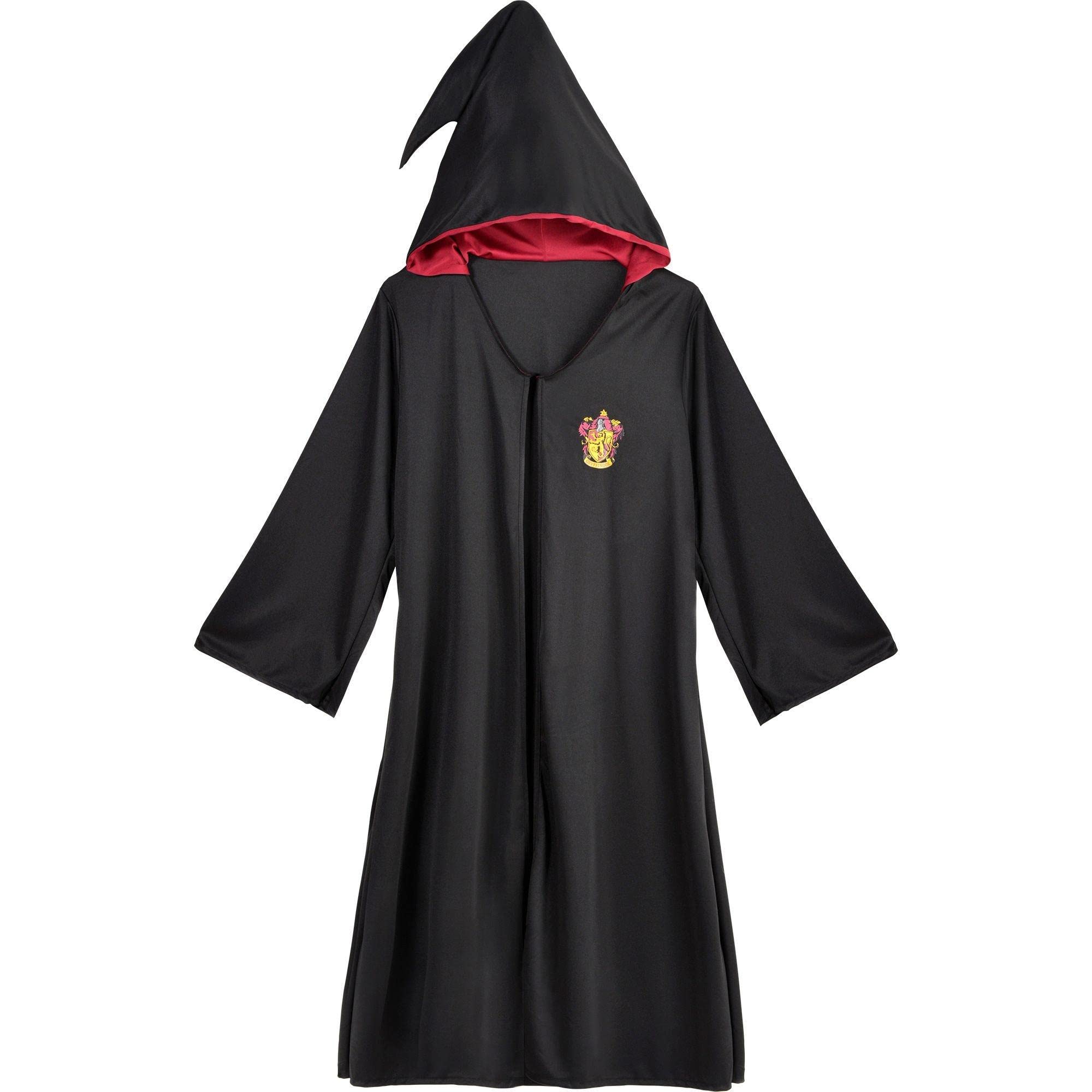 Adult Harry Potter Gryffindor Robe with Crest & Hood, Red/Black, One Size