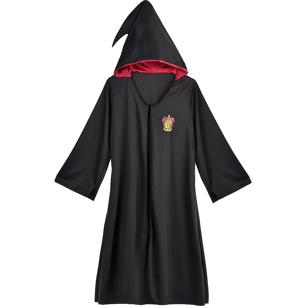 Adult Harry Potter Gryffindor Robe with Crest & Hood, Red/Black, One Size
