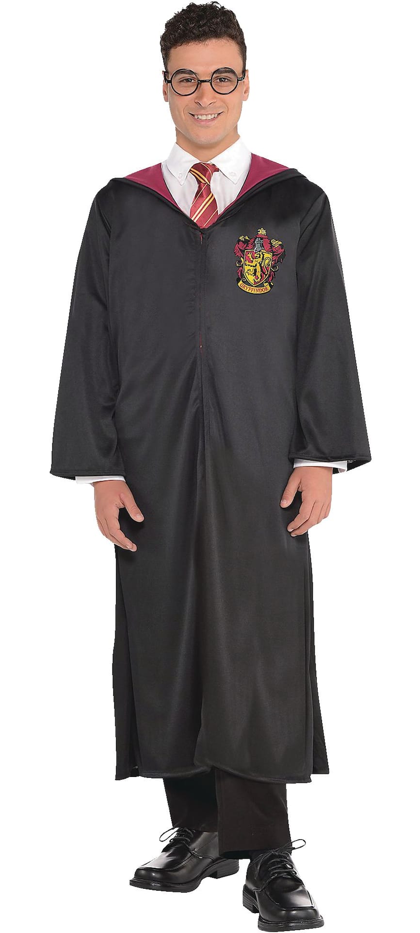 Adult Harry Potter Gryffindor Robe with Crest & Hood, Red/Black, One Size