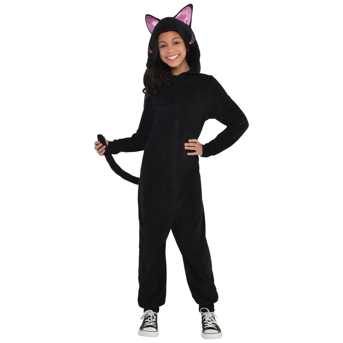 Toddler & Kids' Cat Black Jumpsuit with Hood, Assorted Sizes