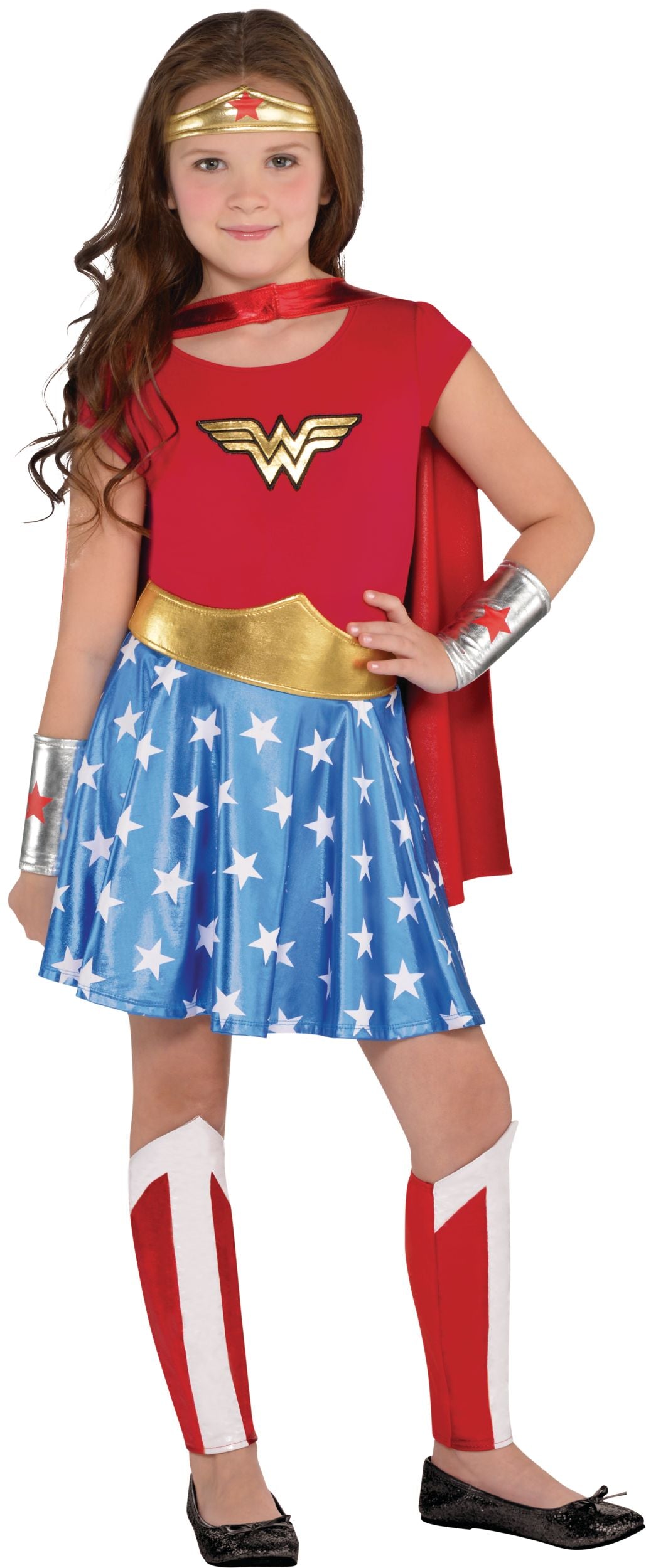 Kids' Wonder Woman Dress Costume with Accessories, Assorted Sizes