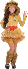 Kids' Wizard of Oz Cowardly Lion Costume, Dress, Hood, Leg Warmers, Assorted Sizes