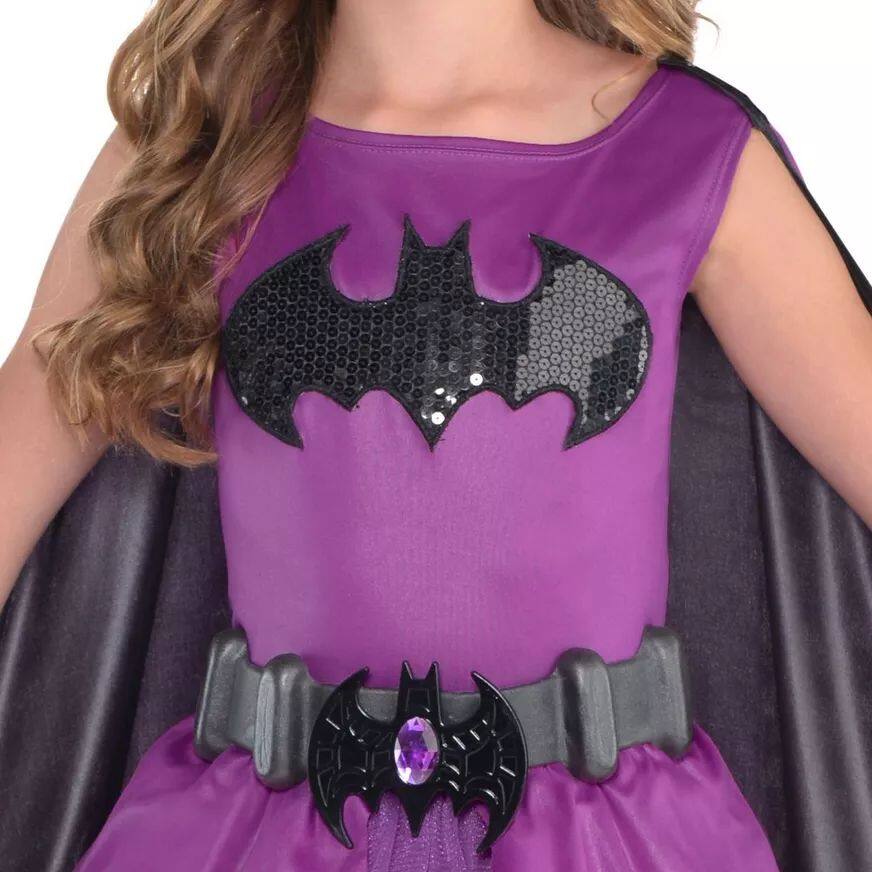 Kids' DC Batgirl Purple Dress with Cape & Mask, Assorted Sizes