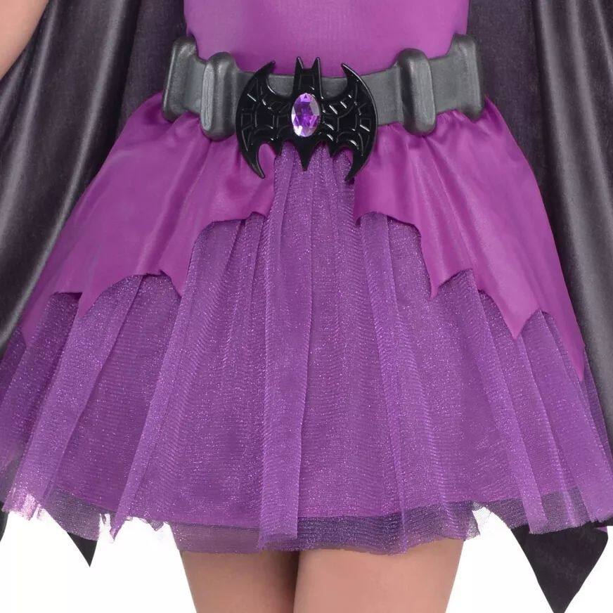 Kids' DC Batgirl Purple Dress with Cape & Mask, Assorted Sizes