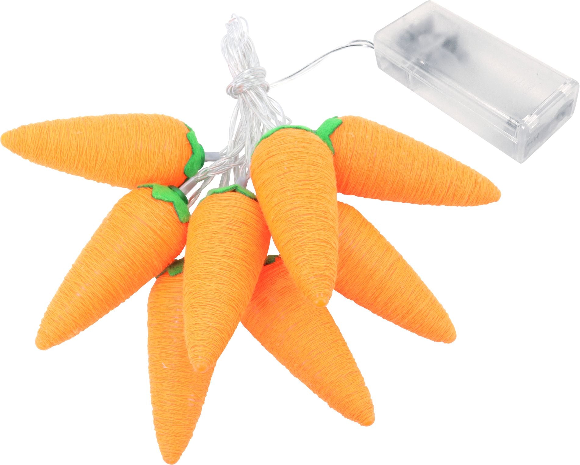 Carrot LED String Lights, Orange, 3.5-foot, 8 Lights