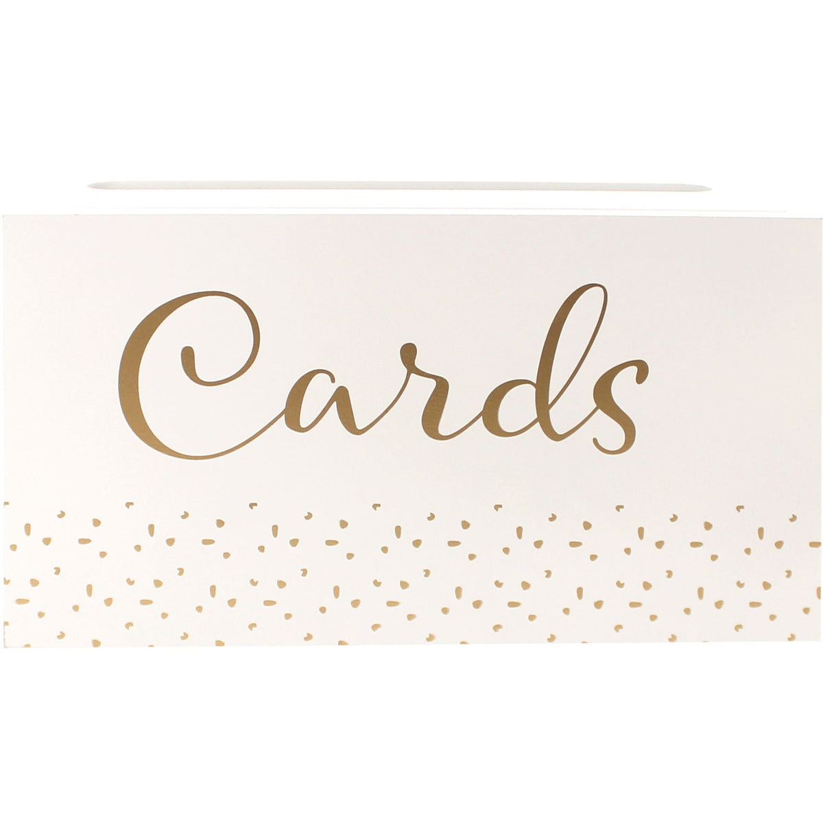 Cards Cardholder Box, White/Gold, for Wedding