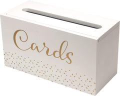 Cards Cardholder Box, White/Gold, for Wedding