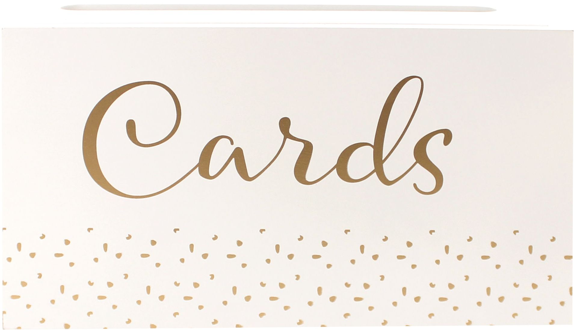 Cards Cardholder Box, White/Gold, for Wedding