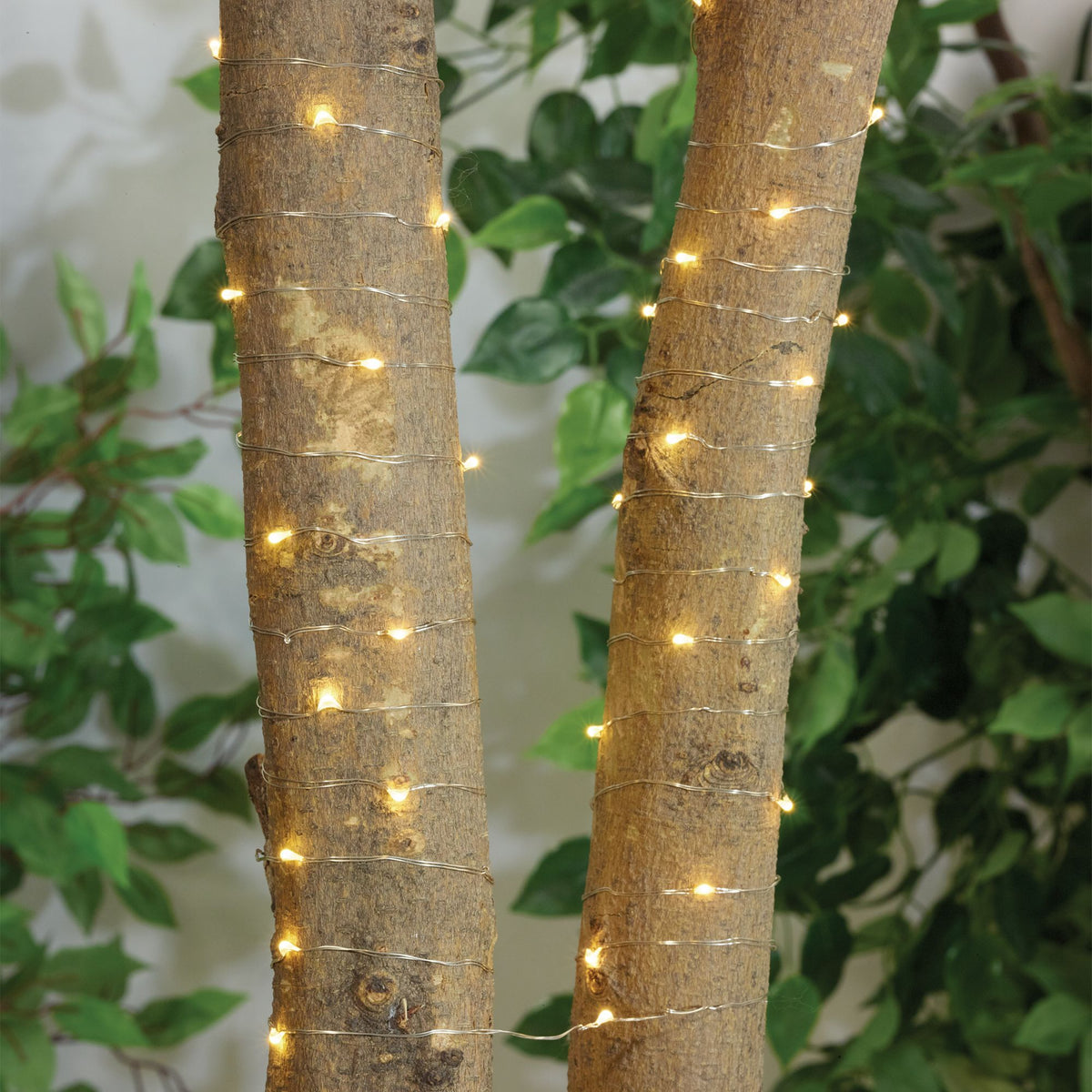 100 LED Warm White Silver Wire String Lights