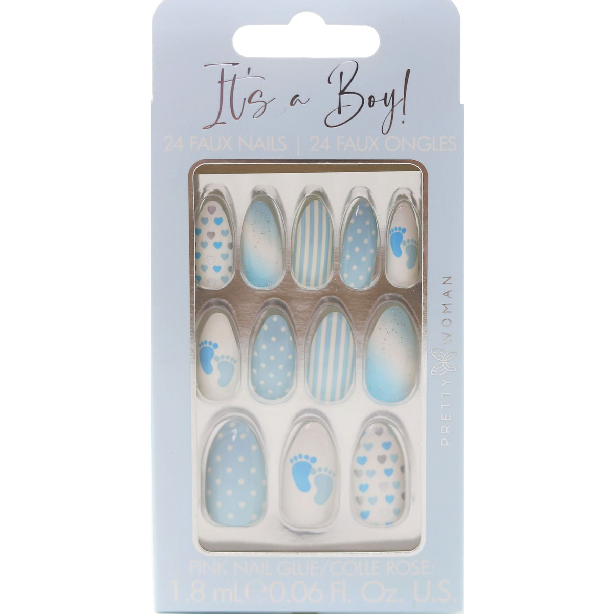 It's a Boy! Baby Shower Faux Nail Set