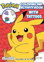 Pokemon Color Activity Book with Tattoos