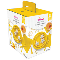 Vibrant Yellow Tableware Kit for 20 Guests