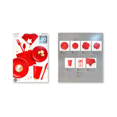 Apple Red Solid Color Party Tableware Kit - 20 Piece Set