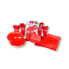 Apple Red Solid Color Party Tableware Kit - 20 Piece Set