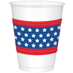 18oz Patriotic Americana Plastic Cups, 25-pk