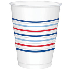 Americana Plaid Patriotic Plastic Cups 18oz, 25ct