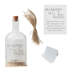 Message in a Bottle Glass Bottle, Clear/Brown, 10-inch
