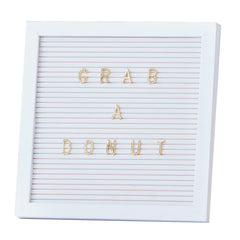 Peg Board Sign with Letters, White/Gold, 8-inch, for Wedding