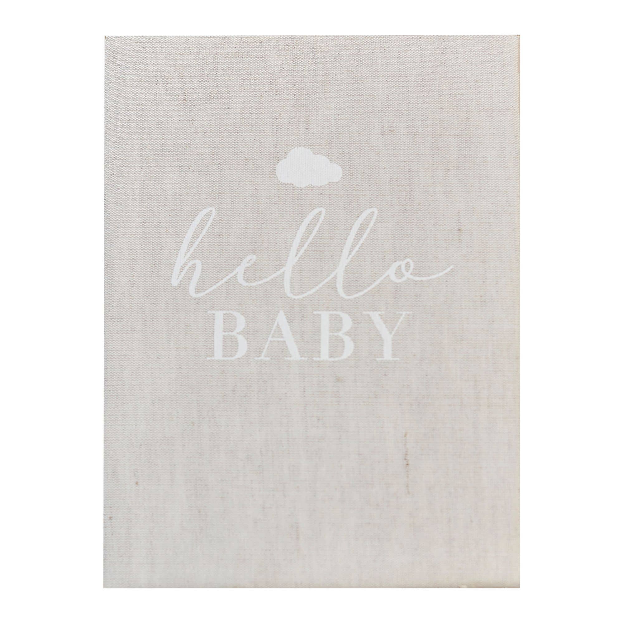 Hello Baby Memory Scrapbook, Beige, for Baby Shower/Gender Reveal