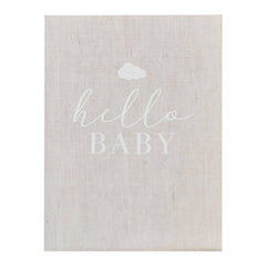 Hello Baby Memory Scrapbook, Beige, for Baby Shower/Gender Reveal