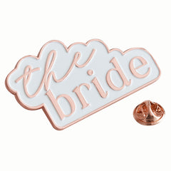 The Bride Enamel Pin, White/Rose Gold, One Size