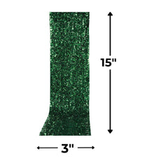 15ft Green Metallic Floral Vinyl Party Curtain