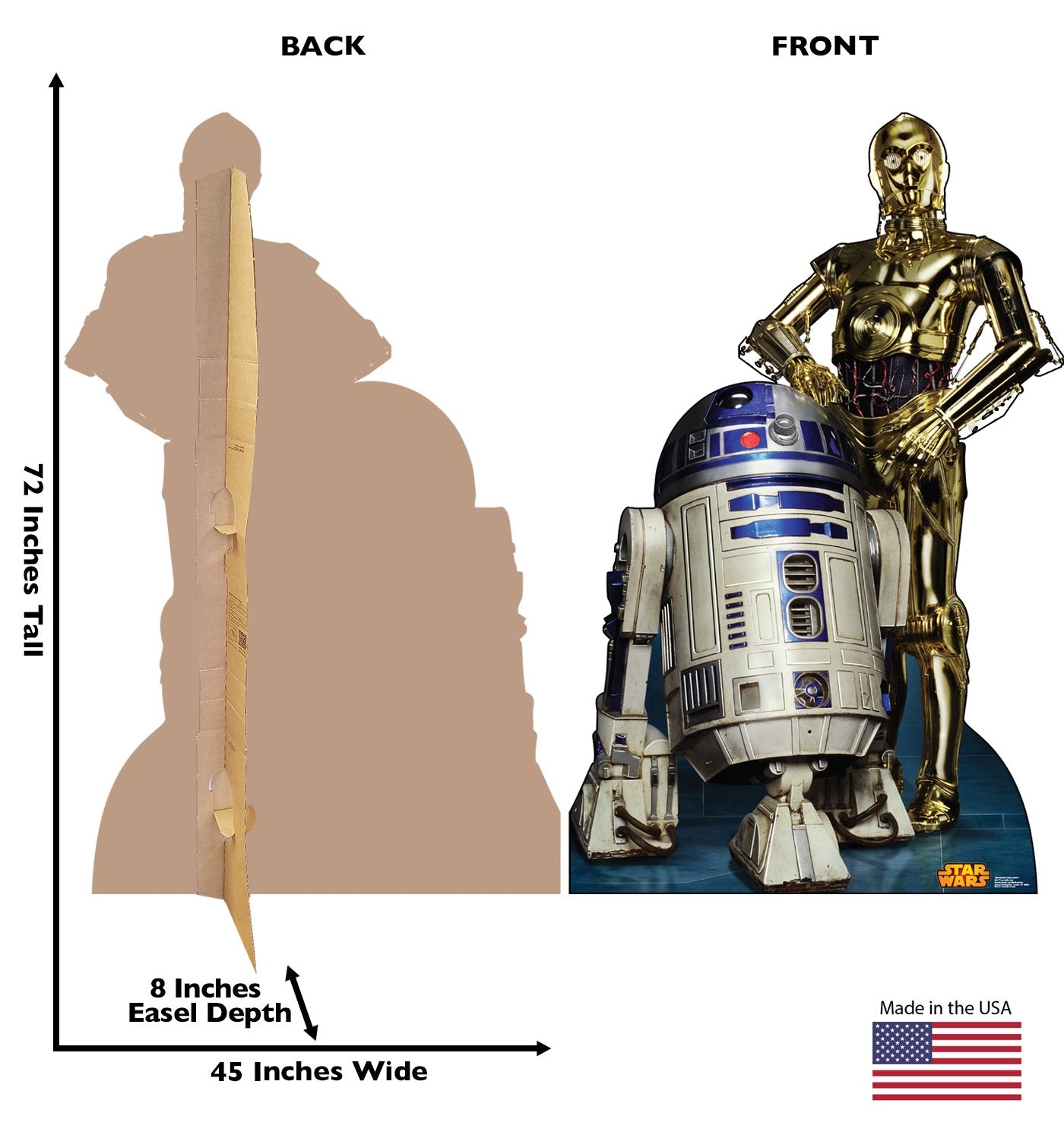 Star Wars R2-D2 & C-3PO Cardboard Standee - 72x45