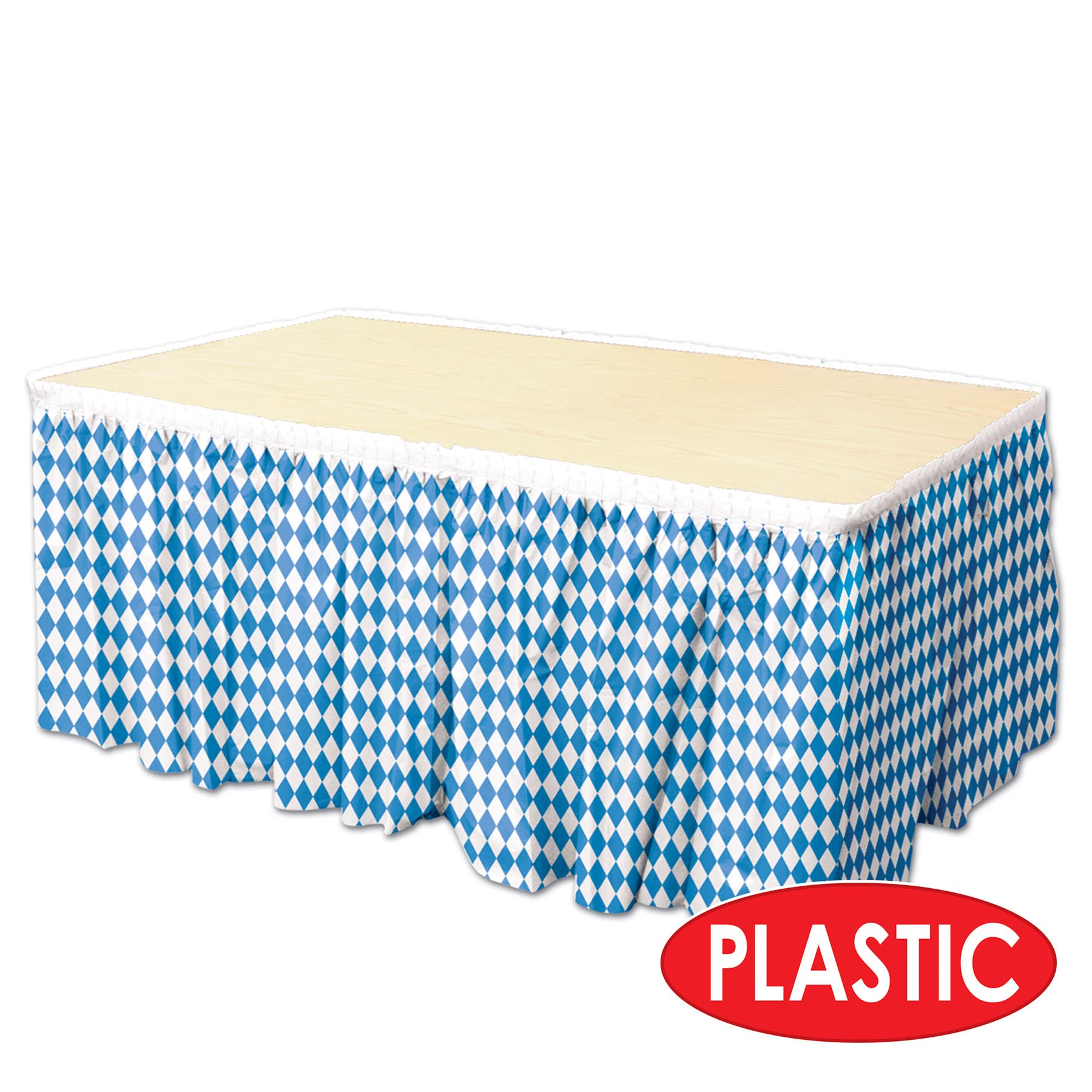 Blue and White Table Skirt