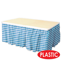 Blue and White Table Skirt