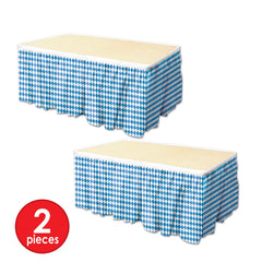 Blue and White Table Skirt