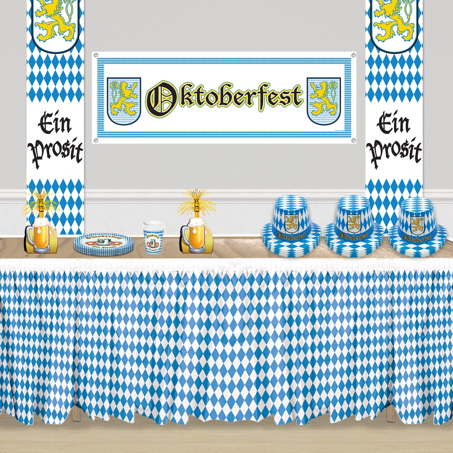 Blue and White Table Skirt