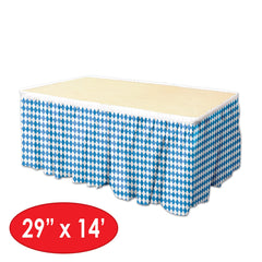 Blue and White Table Skirt
