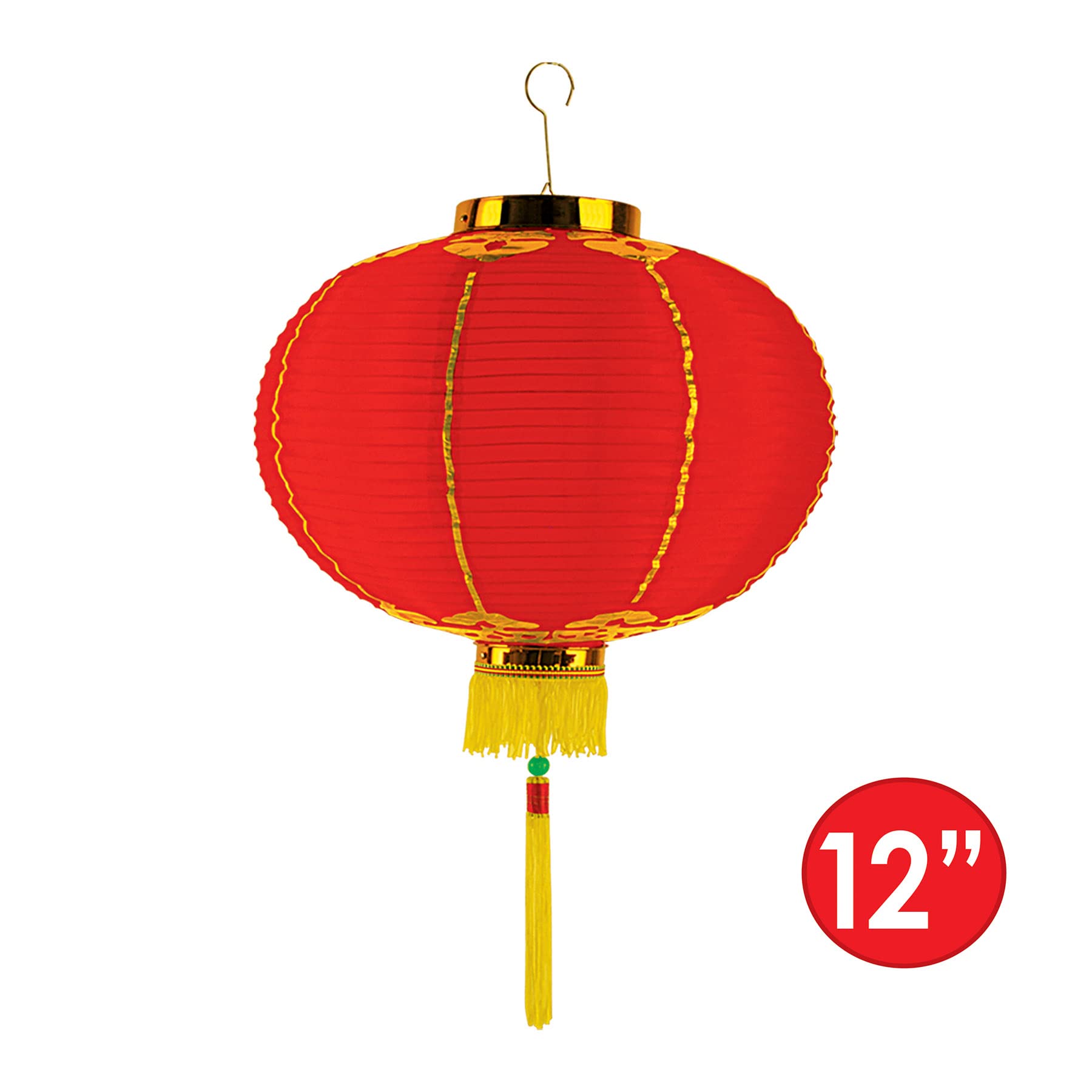 Good Luck Lantern with Tassel - 12-Inch Decoration