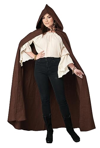 Mysterious Brown Hooded Cloak