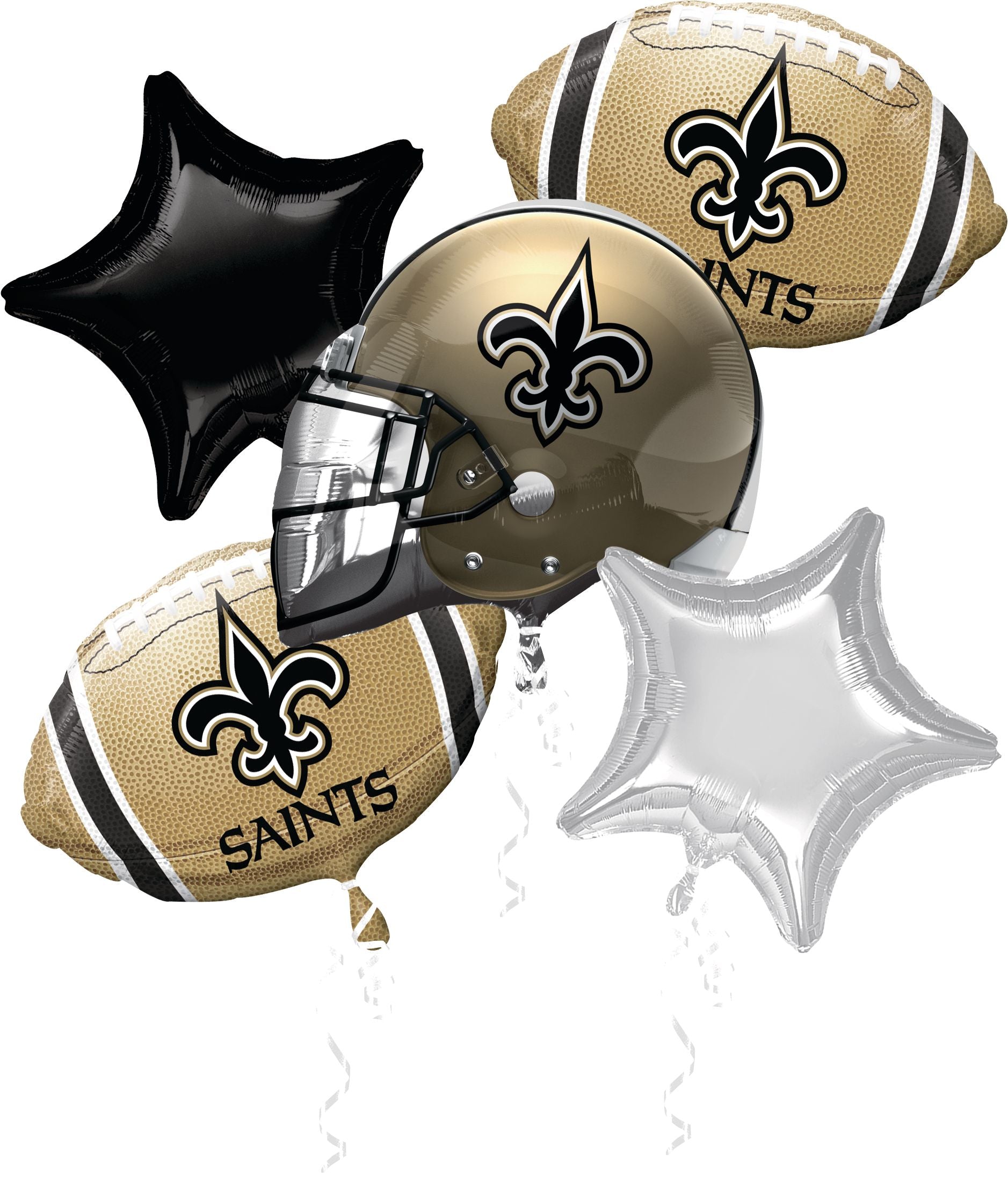 New Orleans Saints Balloon Bouquet 5-pc