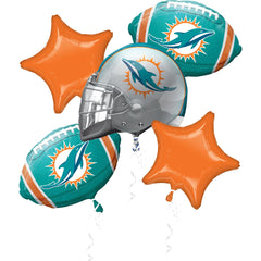 Miami Dolphins NFL Foil Balloon Bouquet, 5-pcs