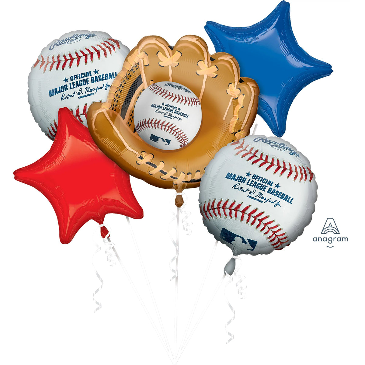 Major League Baseball Foil Balloon Bouquet, 5-pcs