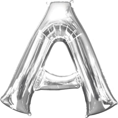 Silver Letter A Foil Balloon - Metallic Mylar Decoration