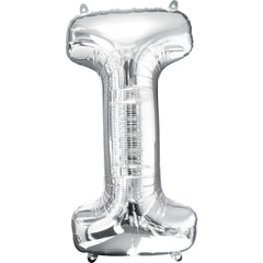 Silver Letter I Foil Balloon - Metallic Shine