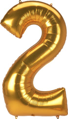 50-Inch Gold Foil Number 2 Balloon