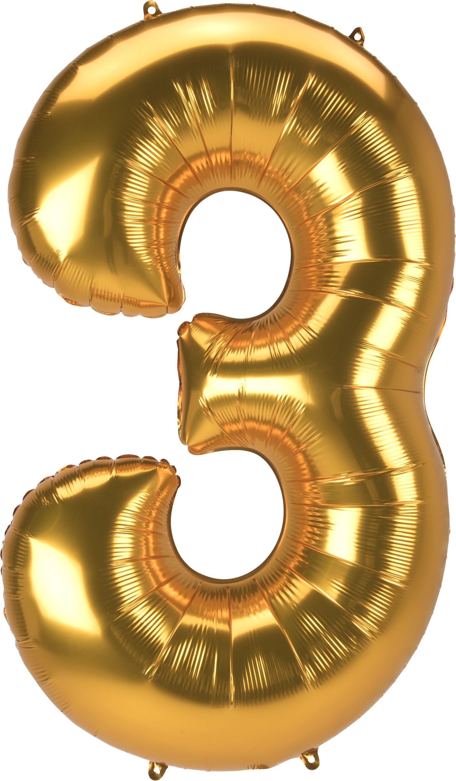 Gold Number 3 Foil Balloon, 50-Inch